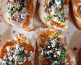 A picture of step 2 of Pizza Toast in 10 minutes.