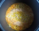 A picture of step 4 of Corn & Salmon Rice with Butter Soy Sauce.