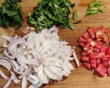 A picture of step 4 of Soya chunks, potato biryani.