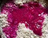A picture of step 3 of Coconut Dragon Fruit Burphi.