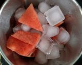A picture of step 1 of Watermelon Island Mojito.