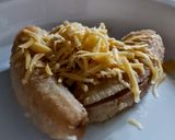 Foto del paso 1 de la receta: GUINEO VERDE🍌Con Queso Americano🧀 y Huevos Revueltos...!
