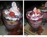 A picture of step 1 of Strawberry triple desert.