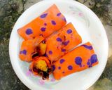 Foto langkah ke 5 dari resep Dadar Gulung Polkadot Isi Pisang Cokelat.