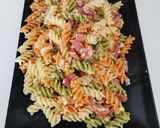 Foto del paso 6 de la receta Pasta tricolor a la carbonara con salchichas a mi manera