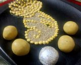 A picture of step 4 of ROSTED CHANA DAL & SESAME SEED LADDU.