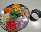 A picture of step 3 of Masala papad | Sweet and sour Masala papad platter.