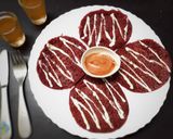 A picture of step 4 of Red velvet savoury pancake.