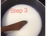 A picture of step 3 of Tapkir halva / arrowroot halwa.