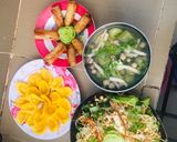 Hình bước làm 4 của món Cơm chayMì bún xào rau củCanh mướp nấmChả giò chay