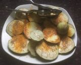 A picture of step 1 of Brinjal Pakoda.