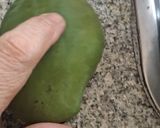 A picture of step 1 of Raw mango sweet chutney.