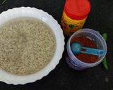 A picture of step 1 of Aloo Matar Pulav.