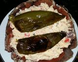 A picture of step 2 of Brad's jalapeño crab dip stuffed portabello.