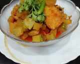 A picture of step 5 of Bhandara style kaddu ki sabzi.