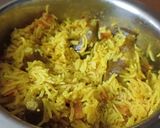 A picture of step 3 of Eggplant or brinjal rice.