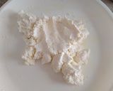 A picture of step 2 of Kamala bhog orange flavour rasgolla.