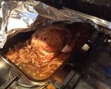 A picture of step 2 of Roast Chicken with deep fried potatoes.