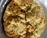 A picture of step 1 of Methi-Makai Dhebra.