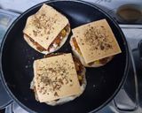 A picture of step 4 of Domino's style veg premium burger pizza.