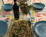 Foto del paso 3 de la receta: Linguini integral con crema de espinaca, nata, queso y nueces