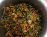 A picture of step 5 of Amaranth leaves curry.