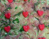 A picture of step 4 of Grinch fudge.