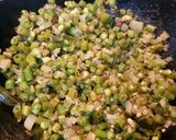 A picture of step 5 of Beans Poriyal stir fry.