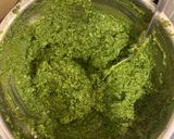 A picture of step 4 of Pesto pasta.