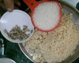 A picture of step 1 of Kesar Pista Kaju katli.