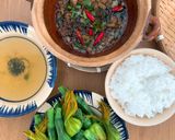 Hình bước làm 1 của món Kho quẹt nấm hao cơm