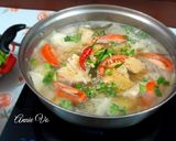 Hình bước làm 8 của món Lẩu đầu cá hồi nấu măng chua