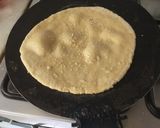 A picture of step 2 of Whole wheat (laal atta) sesame seeds naan on tawa.