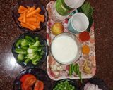 A picture of step 1 of Kerela Vegetable Moilee.