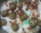 A picture of step 9 of Green biryani with kofta cake🍽.