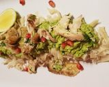 A picture of step 4 of Pasta with pea & basil pesto.