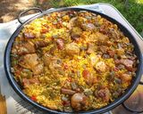 A picture of step 8 of Valencian Paella with Meat Cooked Over Wood Fire.