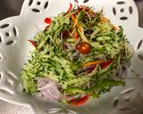 A picture of step 5 of Colorful Vegetable Salad with Fried Chicken and Poached Egg.
