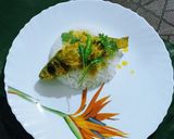 A picture of step 6 of Bhapa Parshe/ steamed parshe fish in mustard gravy.