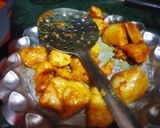 A picture of step 3 of Chilli Chicken.