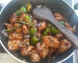 A picture of step 5 of Chilli Chicken.