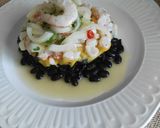 Foto del paso 10 de la receta Judías negras con mango y ceviche de gambas