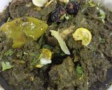 A picture of step 8 of Palak Chicken (spinach).