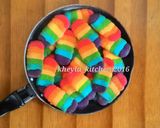 Foto langkah ke 8 dari resep Lidah Kucing Keju Rainbow Ngeju Banget (cookies).