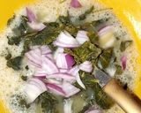 A picture of step 1 of Moringa in egg.