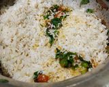 A picture of step 3 of Peas Methi Pulao.