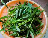Hình bước làm 1 của món Rau muống luộc cùng đậu bắp