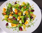 A picture of step 2 of Boiled Egg Baby Greens and Fruit Salad.