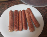 Foto del paso 3 de la receta: Pasta al ajillo con huevo frito y salchichas