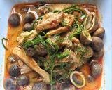 รูปขั้นตอนการทำที่ 5 ของ แกงคั่วเห็ดเผาะใส่หมูย่าง